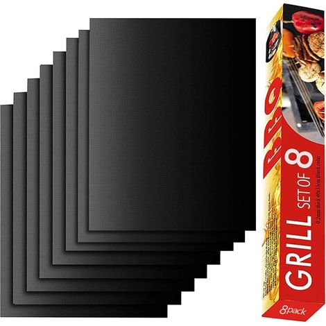 Filiyano-Tapis de cuisson pour barbecue, ensemble de 8 tapis de cuisson pour barbecue à gaz extérieur, 15,75 x 13 pouces (1/5)