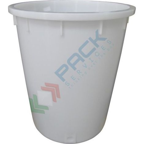 Bidone in plastica per alimenti da 150 litri - Bianco neutro - Mobil Plastic