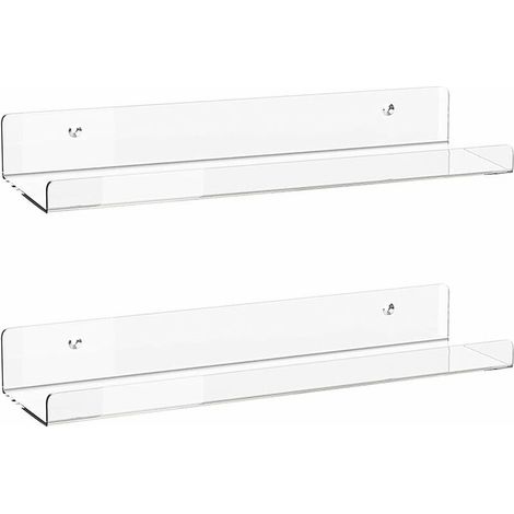 Étagère flottante en acrylique, ensemble de 2 pièces, étagère murale en acrylique invisible, étagère murale pour livres pour enfants, étagère à épices, étagère de salle de bain, épices pour livre phot (1/5)