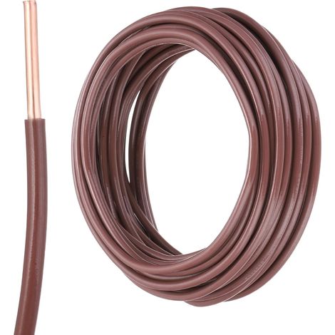 25 Pieds Fil Electrique Isolé Cuivre Solide 12 AWG Câble de Connexion THHN Fil Résidentiel, Industriel, Mise à la Terre, Classé 600 Volts,Marron (1/5)