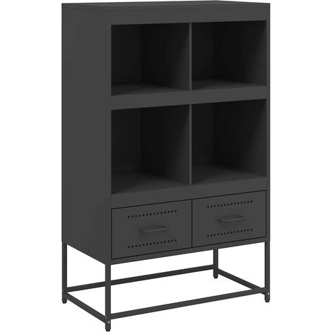 Buffet,Bahut,Meuble de Rangement haut noir 68x39x111,5 cm acier CFW70431 (1/5)