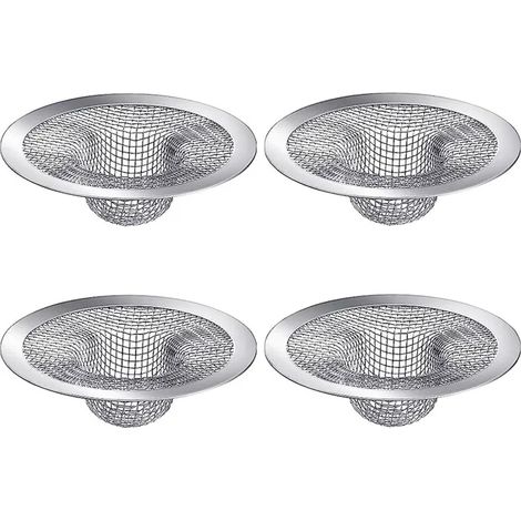 Filtre de vidange pour évier 9 cm – lot de 4 pièces en acier inoxydable – anti-obstruction pour cuisine et douche
