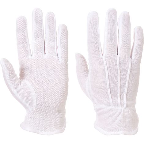 Mikrodot-Weiße Handschuhe L - Größe 9