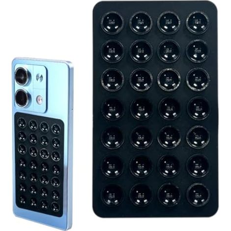 Ventouse en Silicone pour téléphone Portable - Ventouse en Silicone - Support de téléphone Portable à Ventouse Double Face (9,4 x 5,4 x 0,6 cm) - Support Compact pour Smartphone pour Selfies (1/5)