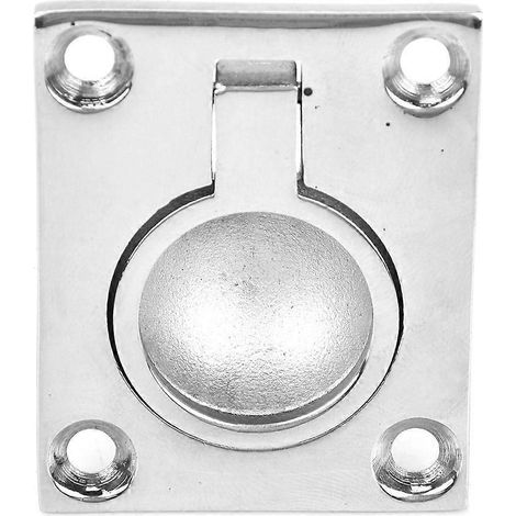 Quadratischer Bodengriff für Boote, Edelstahl, bündiger Hebering, 48 x 38 mm