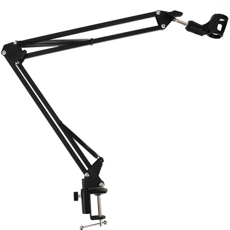 Support Microphone à Bras Articulé en Aluminium Noir pour Enregistrement Studio (1/5)