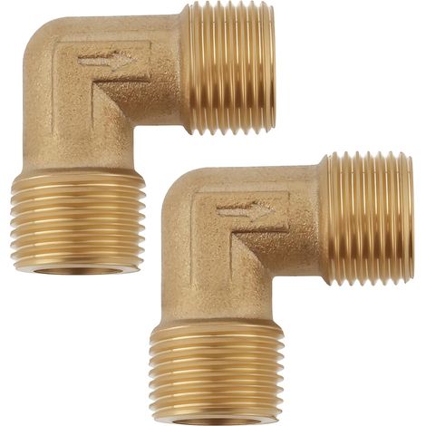 Connecteur Coudé à 90 Degrés en Laiton Filetage Mâle 16,5 Mm 2 Pièces Adapté Aux Compresseurs d'air sans Huile (1/5)