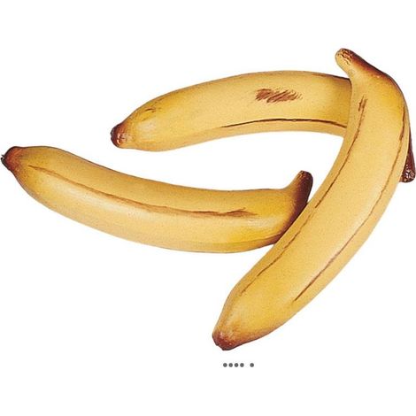 Banane artificielle grande taille X 3 en Plastique soufflé L 190x35 mm (1/3)