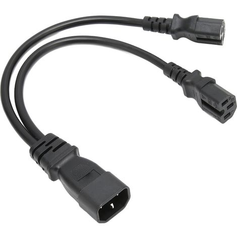 Câble diviseur de sécurité IEC320 C14 vers double C15, pour lampe de bureau, imprimante, projecteur, 100‑250V, 32cm (1/5)