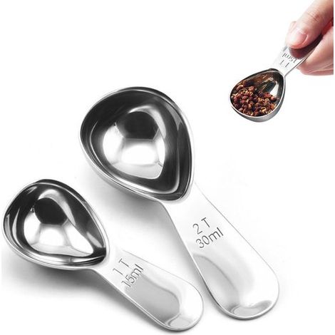 Set di 2 cucchiaini da caffè EGoods per espresso, misurini per chicchi di caffè e caffè macinato. (1/5)