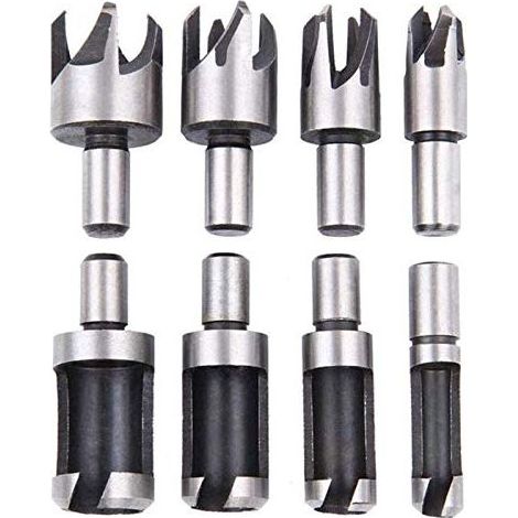 Kaelt - Tourillon à Bois 8 PCS Forets à Bois en Acier Haute Vitesse Routeur à Bois Outil de Coupe de Prise de Bois Embouts de Bouchon de Routeur en Liège Forets 6mm / 10mm / 13mm / 16mm Petit Foret (1/4)