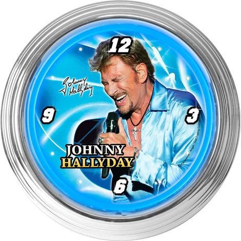 Horloge Néon bleu Johnny Hallyday (1/2)