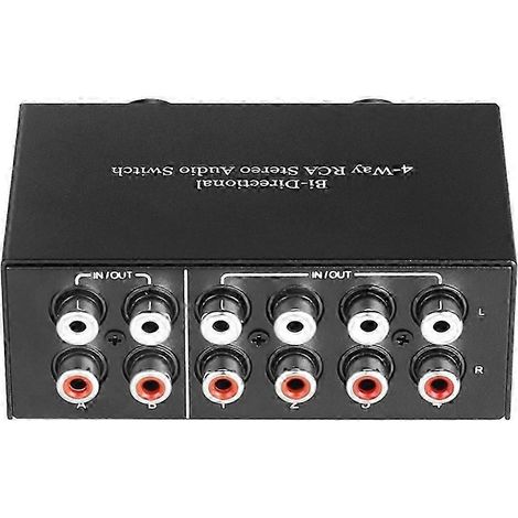 Commutateur audio RCA bidirectionnel à 4 voies 2x4/4x2 Sélecteur de canal stéréo L/R (1/5)