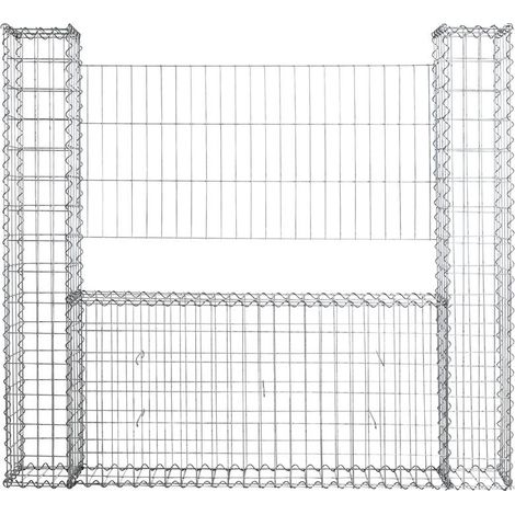Gabionen Mauer Gartenzaun 160x20x150 cm Gabione Steinkorb Rank-Gitter Draht