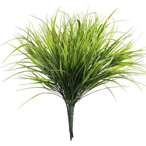 6 künstliche Kunststoffsträucher, 37 cm, grüne künstliche Weizengraspflanzen für Garten, Esstisch, Küche und Büro (1/5)