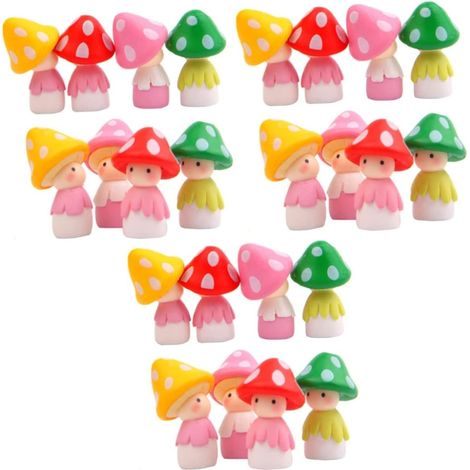 24pièces Décorations Paysage Figurines De Champignon pour Bureau Salon Et Jardin Accessoires (1/5)