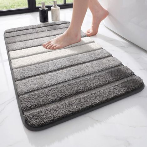 Tappetino da bagno antiscivolo 40 x 60 cm, Tappetino doccia impermeabile, Grigio, Tappetino di sicurezza compatto per doccia e vasca, Tappetino antiscivolo per zone umide (1/5)