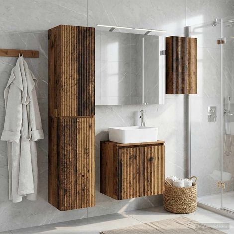 vidaXL Juego de Muebles de Baño 5 uds. Madera envejecida (1/5)