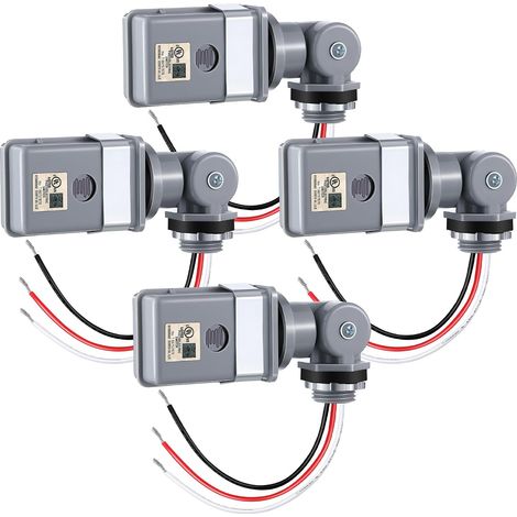 Photocell sensor for outdoor lights,  120VAC 50/60 Hz IP54 waterproof photocell,  swivel mount photocell,  dusk-to-dawn sensor photoelectric switch (1/5)