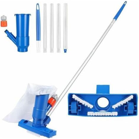 jardin piscine Aspirateur de Piscine à Vide Kit, Mini aspirateur à Jet pour Piscine, avec Brosse, Sac et 5 bâtons (1/5)