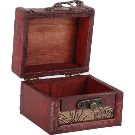 Boîte à Bijoux Vintage en Bois Miniature pour Rangement de Bagues et Boucles d'Oreilles (Nénuphar) (1/5)