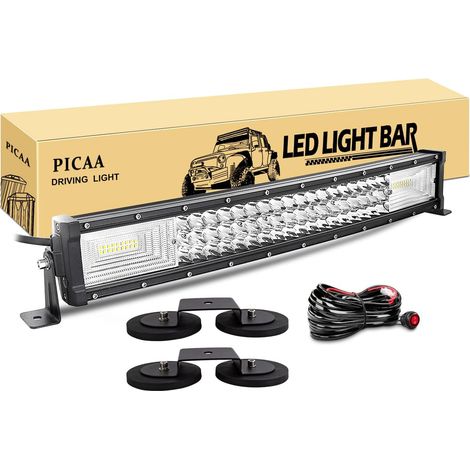 1 Barre LED 270W 53cm Triple Rangée Incurvée Support Magnétique Pour 4x4 SUV ATV (1/5)