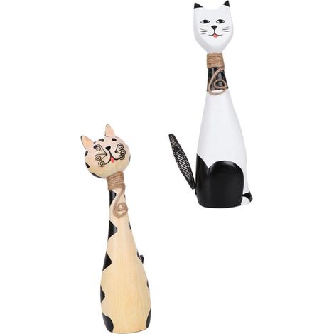 pi ces Figurines Bois de Chat pour D coration Maison Lot de (1/5)