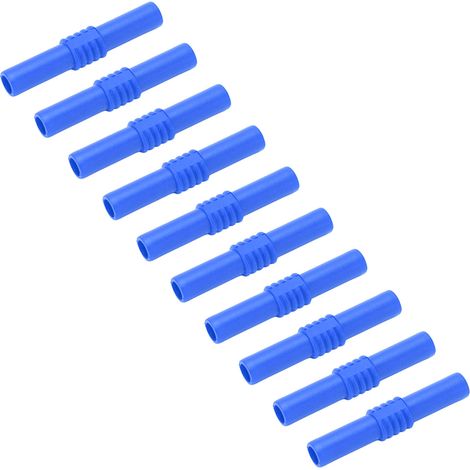 10 Stück 4 mm isolierte Bananenstecker-Verlängerungsstecker (Buchse auf Buchse) für elektronische Geräte, blau (1/5)