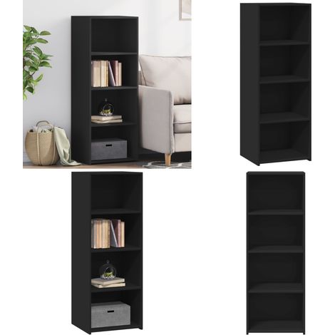 Buffet haut noir 45x41x124 cm bois d'ingénierie - Buffet Design Intemporel - Meuble Rangement Noir - Commode Cuisine - Buffet Salon - Mobilier Contemporain - Home & Living (1/5)