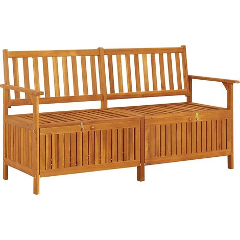 Banco de almacenaje madera maciza de acacia 148 cm vidaXL
