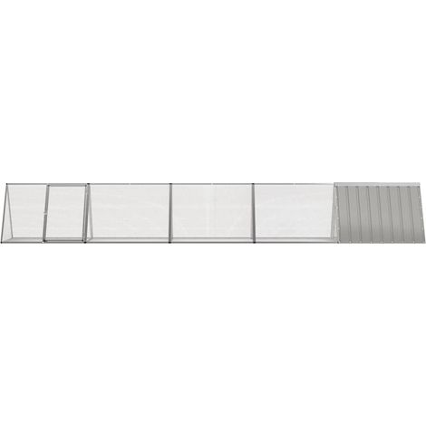 Maison Exclusive - Gabbia per Conigli grigio 504,5x80,5x71 cm Acciaio Zincato (1/5)