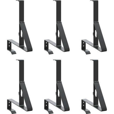 Snow Guard Support 6 pcs Black 29.5 x 3 x 34.5 cm Steel vidaXL
