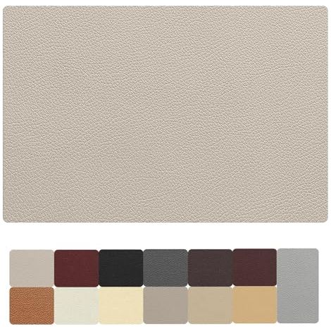 Kit de réparation autocollant en cuir synthétique - Film en cuir synthétique autocollant - Pour la réparation des meubles, canapé, sièges auto, sacs (40 x 120 cm, beige gris) (1/5)