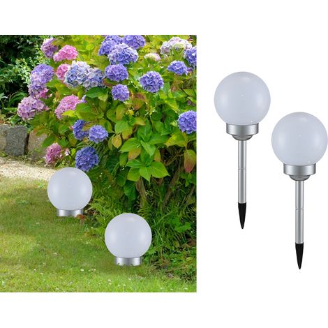 LED Solarkugeln Garten - 2er SET, Leuchtkugel Ø 15cm mit Erdspieß (1/5)