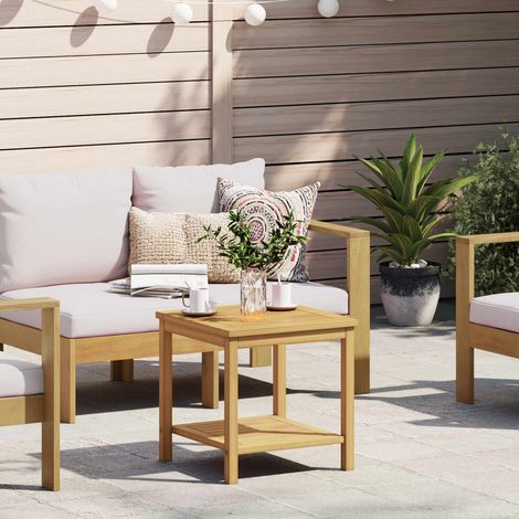 vidaXL Side Table Oil Natural 45 x 45 x 45 cm Solid Acacia Wood