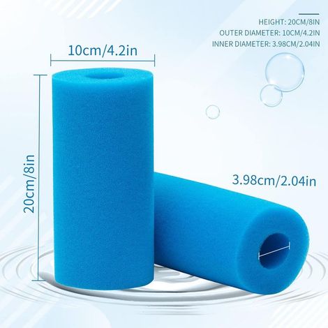 Packung mit 8 Filterschwämmen Typ A, Schaumstoffschwämmen für Schwimmbadfilter, Schaumstoff-Poolfilter, waschbare Spa-Filter, wiederverwendbare Filterkartuschen (1/4)
