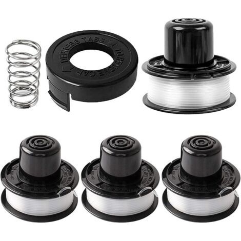 Bobine Fil Coupe Bordure Compatible avec A6226-XJ A6226 RS-136-BKP,Convient pour Black+Decker GL250,GL310,GL360,Ø1,65mm-6,1m(4 Bobine+1 Couvercle+1 Ressort)