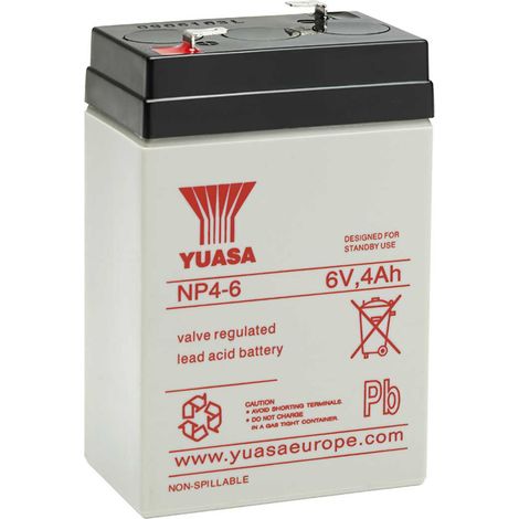 Batteria al piombo ermetica 6V 4Ah - Yuasa NP4-6