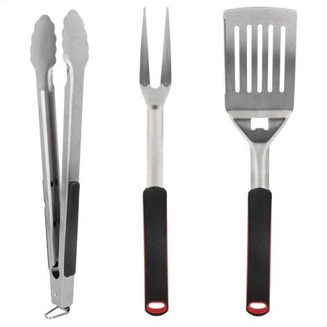 Aktive Grillbesteckset Silber und Schwarz