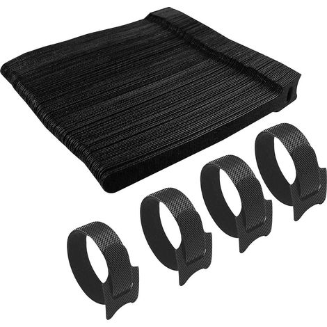 120 Pices Colliers De Serrage Velcro 12 X 150 Mm (set Noir), Colliers De Serrage Rutilisables En Nylon, Colliers De Serrage Velcro, Colliers De Se (1/5)