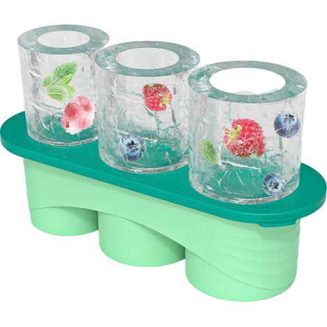 Ice Cube Trays for Tumbler, Tumbler Ice Compatible with 40Oz Tumbler, Ice Cube Tray with Lid and Bin, Ice Trays for Freezer, 3 Sizes Easy Fill and Release Ice Maker for Chilling Drinks, Whiskey (1/5)
