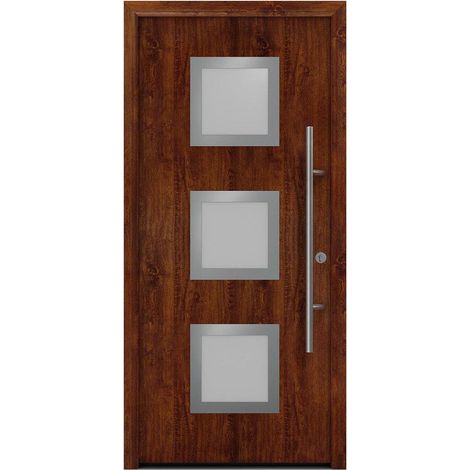 Hörmann Ecostar Haustür "ISOPRO Secur IPS 810S", dark oak, 110 x 210 cm (B x H), DIN Rechts
