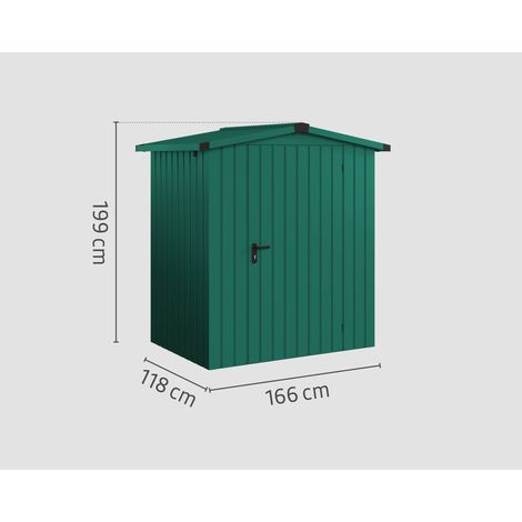 EcoStar Metallgerätehaus made by Hörmann 166x118 cm Gerätehaus aus Metall in Grün, Geräteschrank mit 0,4 mm Wandstärke Gartenhaus