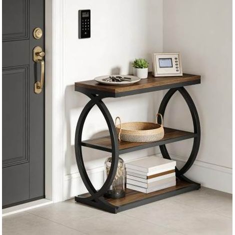 Mesa auxiliar industrial de madera y metal OKMYHOME (1/2)