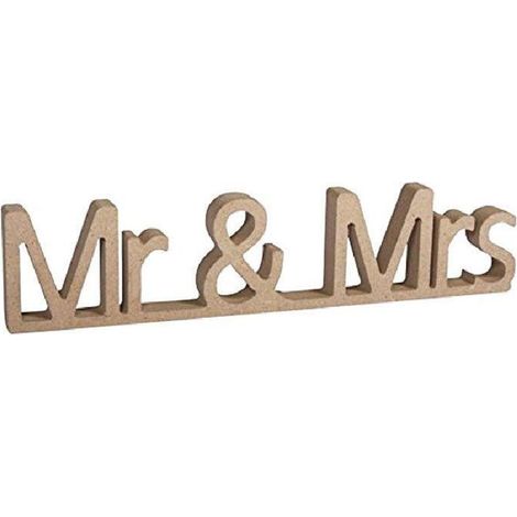 Mot en bois MDF 24 x 5,5 cm - Mr & Mrs
