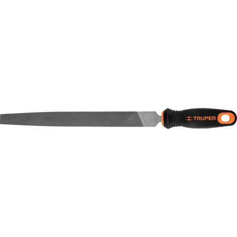 Lima plana bastarda con mango bimaterial - 250 mm