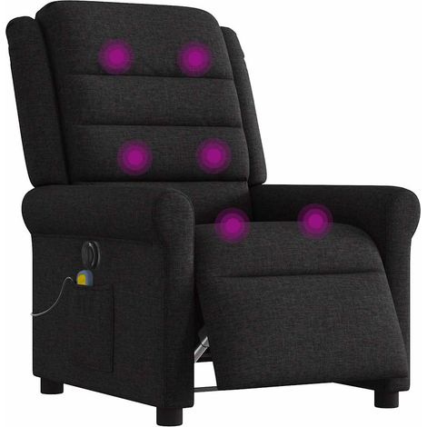 Maison Exclusive - Sillón reclinable de masaje eléctrico tela neg