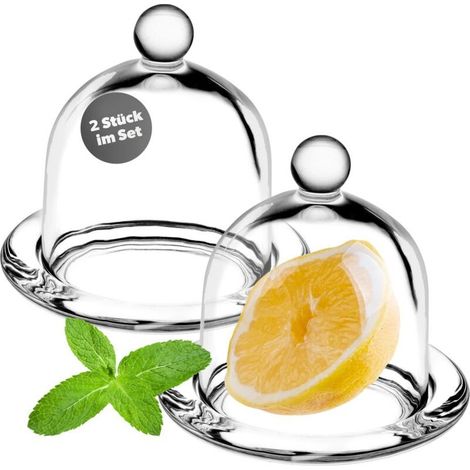 Zitronenbox mit Deckel und Glasplatte zur Frischhaltung von Obst und Gemüse, ideal für Tomaten und Zwiebeln (2er-Set) (1/5)