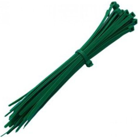 100 Universal Green Cable Ties - 3.6x200mm - Plastic Cable Clamps and Ties - Efficient and Robust Cable Management Solution - High Quality Green Cable Ties (1/5)