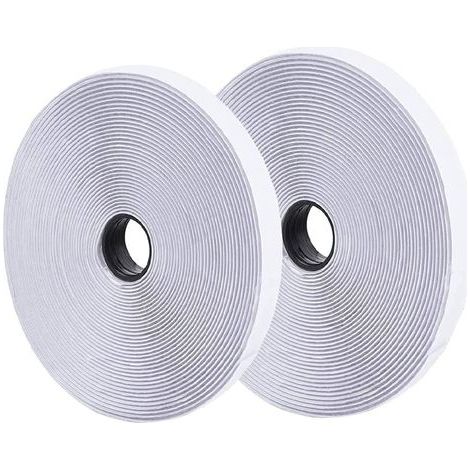 39.37 ft/12 m Self-Adhesive Hook and Loop Tape Roll with Free Scissors (White) (1/5)